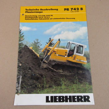 Prospekt Liebherr PR 742B Litronic Planierraupe Technische Beschreibung 2003