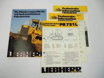 Prospekt Liebherr PR731 Planierraupe + Technische Daten 1975/77