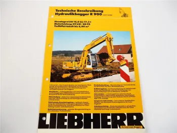 Prospekt Liebherr R 900 Litronic Hydraulikbagger Technische Beschreibung 1992