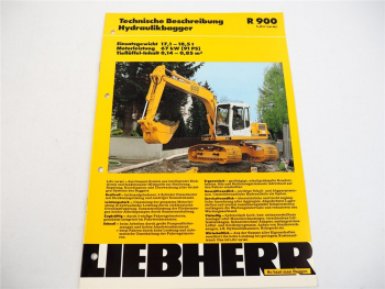 Prospekt Liebherr R 900 Litronic Hydraulikbagger Technische Beschreibung 1995