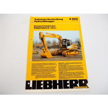 Prospekt Liebherr R 902 Litronic Hydraulikbagger Technische Beschreibung 1995