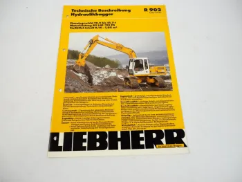 Prospekt Liebherr R 902 Litronic Hydraulikbagger Technische Beschreibung 1997