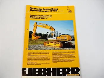 Prospekt Liebherr R 922 Litronic Hydraulikbagger Technische Beschreibung 1992
