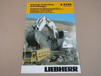 Prospekt Liebherr R 9350 Litronic Hydraulikbagger Technische Beschreibung 2007