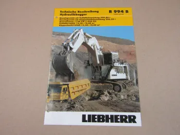 Prospekt Liebherr R 994 B Litronic Hydraulik-Bagger 6/03 Technische Beschreibung