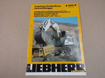 Prospekt Liebherr R 994 B Litronic Hydraulik-Bagger 7/02 Technische Beschreibung