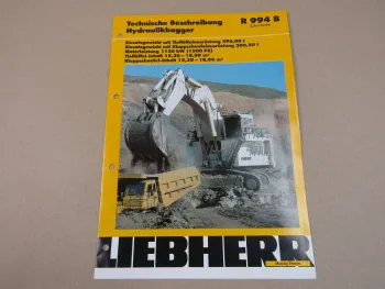 Prospekt Liebherr R 994 B Litronic Hydraulik-Bagger 7/02 Technische Beschreibung