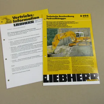 Prospekt Liebherr R 994 Litronic Bagger Technische Beschreibung 1994