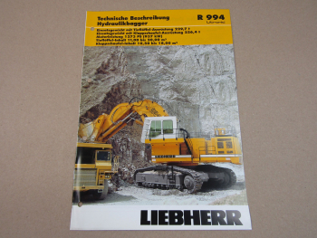 Prospekt Liebherr R 994 Litronic Hydraulik-Bagger 9/2005 Technische Beschreibung