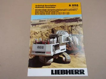 Prospekt Liebherr R 996 Litronic HHydraulic Excavator Technical Description 2004