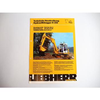Prospekt Liebherr R310 Hydraulikbagger Technische Beschreibung 1992 Label