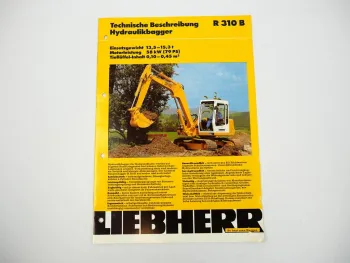 Prospekt Liebherr R310B Hydraulikbagger Technische Beschreibung 1998