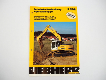 Prospekt Liebherr R904 Litronic Hydraulikbagger Technische Beschreibung 1998