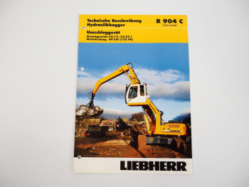 Prospekt Liebherr R904C Litronic Umschlaggerät Technische Beschreibung 2005