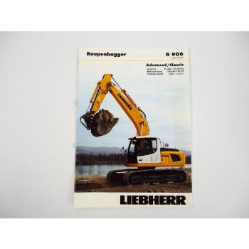 Prospekt Liebherr R906 Litronic Raupenbagger Technische Beschreibung 2009 Label