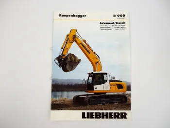 Prospekt Liebherr R906 Litronic Raupenbagger Technische Beschreibung 2009 Label
