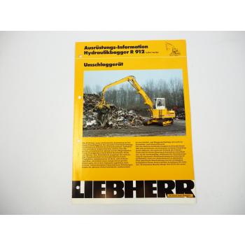 Prospekt Liebherr R912 Litronic Hydraulikbagger Umschlaggerät 1991 Label