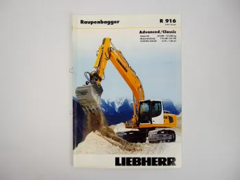 Prospekt Liebherr R916 Litronic Raupenbagger Technische Beschreibung 2009