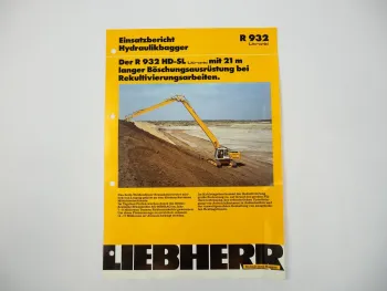 Prospekt Liebherr R932 Hydraulikbagger Einsatzbericht Rekultivierung Profen 1995