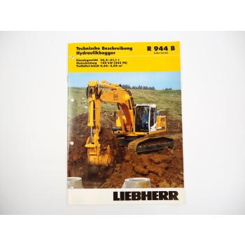Prospekt Liebherr R944B Litronic Hydraulikbagger Technische Beschreibung 2003