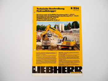 Prospekt Liebherr R954 Litronic Hydraulikbagger Technische Beschreibung 1995