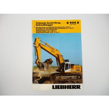 Prospekt Liebherr R954B Litronic Hydraulikbagger Techn. Beschreibung 2003 Label