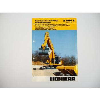 Prospekt Liebherr R964B Litronic Hydraulikbagger Technische Beschreibung 2004