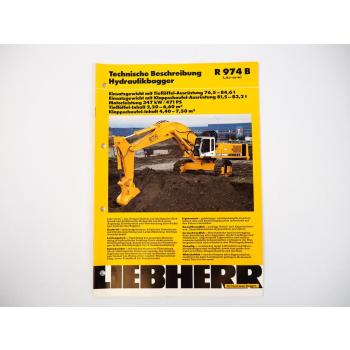 Prospekt Liebherr R974B Litronic Hydraulikbagger Techn. Beschreibung 06/96 Label