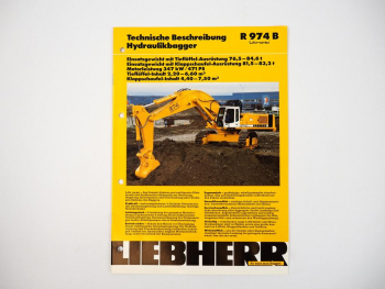 Prospekt Liebherr R974B Litronic Hydraulikbagger Technische Beschreibung 06/96