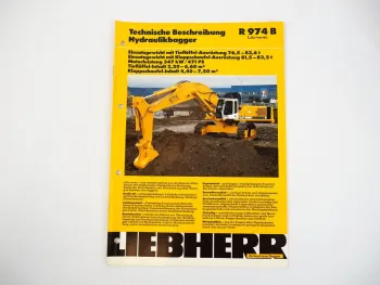 Prospekt Liebherr R974B Litronic Hydraulikbagger Technische Beschreibung 11/95