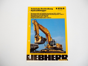 Prospekt Liebherr R974B Litronic Hydraulikbagger Technische Beschreibung 1998