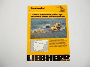 Prospekt Liebherr R984 Hydraulikbagger Einsatzbericht Kohlentagebau 1989