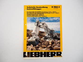 Prospekt Liebherr R984C Litronic Hydraulikbagger Technische Beschreibung 2001