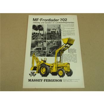 Prospekt Massey Ferguson MF 702 Frontlader für MF 203 von 3/1965