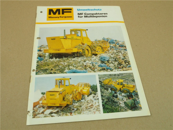 Prospekt Massey Ferguson MF C 44 55 66 C Compaktoren für Mülldeponien 1976