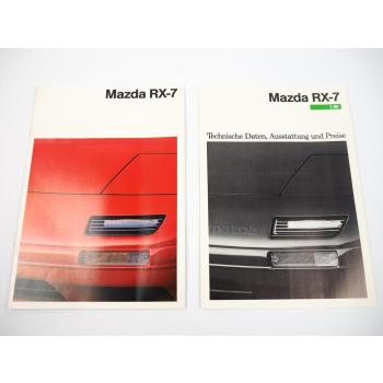 Prospekt Mazda RX7 + Preise Ausstattung Technische Daten Farben 1990