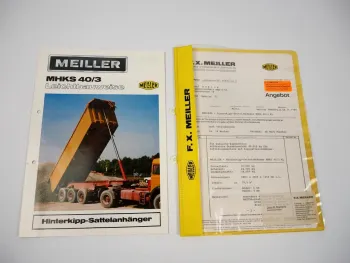 Prospekt Meiller MHKS 40/3 Hinterkipp-Sattelanhänger 1985