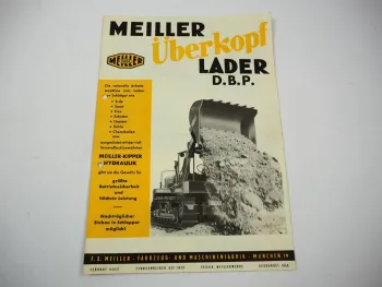 Prospekt Meiller Überkopflader Typ 1000 K R 2000 für Schlepper Raupenschlepper