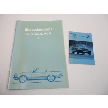 Prospekt Mercedes Benz 280 380 500 SL R107 Technik Ausstattung 1982 + Preisliste