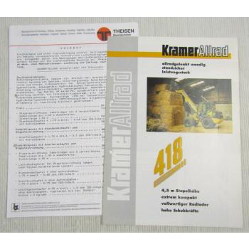 Prospekt mit Technischen Daten Kramer Allrad 418 Telescopic 4/99 + Preis Angebot