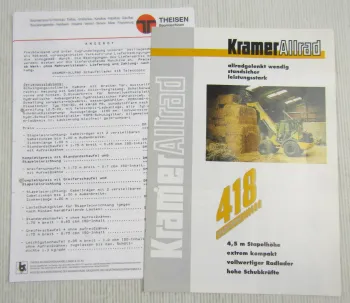 Prospekt mit Technischen Daten Kramer Allrad 418 Telescopic 4/99 + Preis Angebot