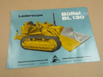 Prospekt MKW Kiener KG Laderaupe Büffel BL130 mit MWM Motor 70er Jahre