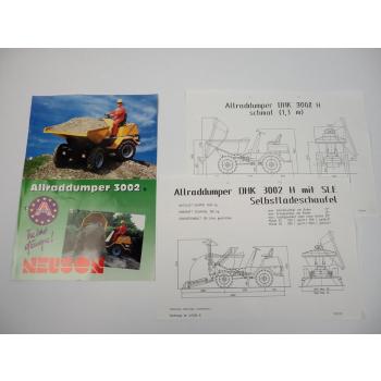 Prospekt Neuson 3002H Allrad Dumper mit 2 Maßzeichnungen 1995