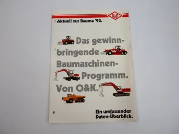 Prospekt O&K Baumaschinen Lieferprogramm 1992