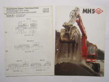 Prospekt O&K MH 5 Bagger Hydrobagger Technische Daten von 1981