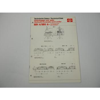 Prospekt O&K MH4 Hydraulikbagger Excavator Technische Daten 1979