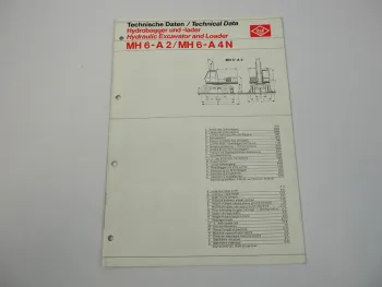 Prospekt O&K MH6 A2 A4N Hydraulikbagger Technische Daten1978