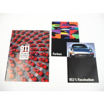 Prospekt Porsche 911 Sonderdruck 30 Jahre Evolition 1963 bis 1993 Farben Technik