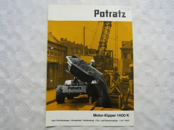 Prospekt Potratz 1400K Motor-Kipper Dreiseitenkipper 1970er Jahre Franfurt/Main