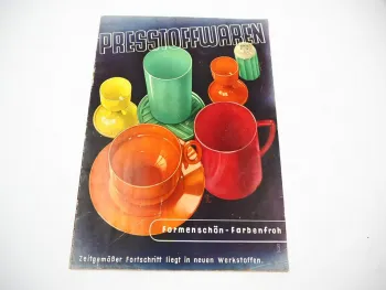 Prospekt Presstoffwaren Art deco Eisenfuchs 1938 Geschirr Bakelit Kunststoff